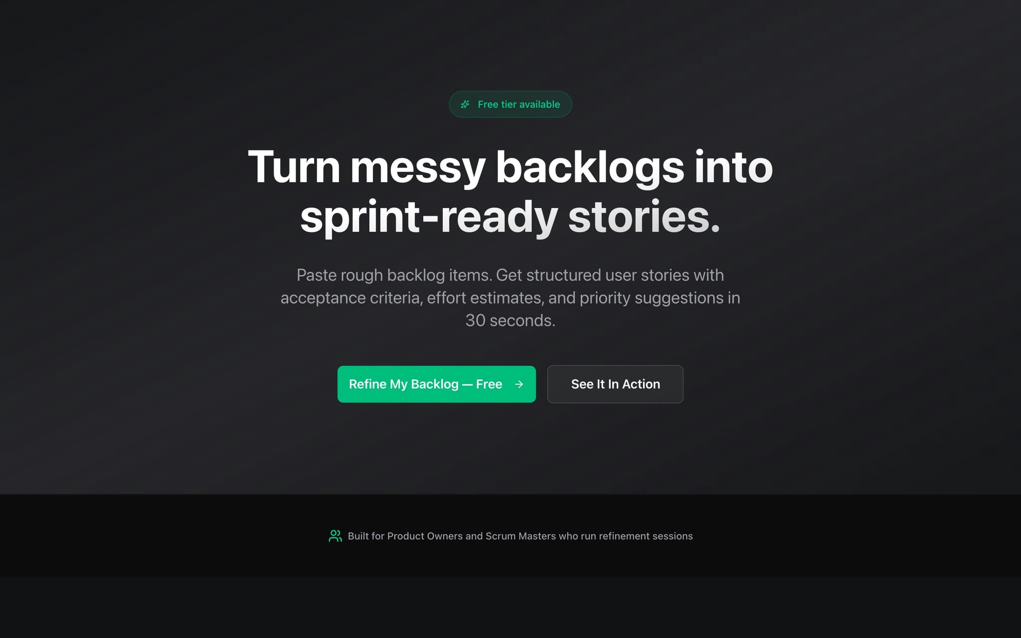 Refine Backlog - Main product screenshot demonstrating key features and user interface