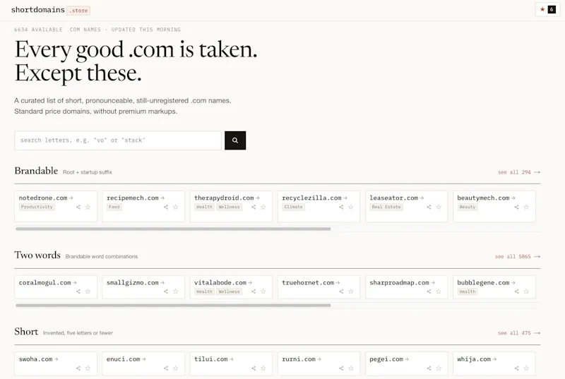 ShortDomains screenshot 2