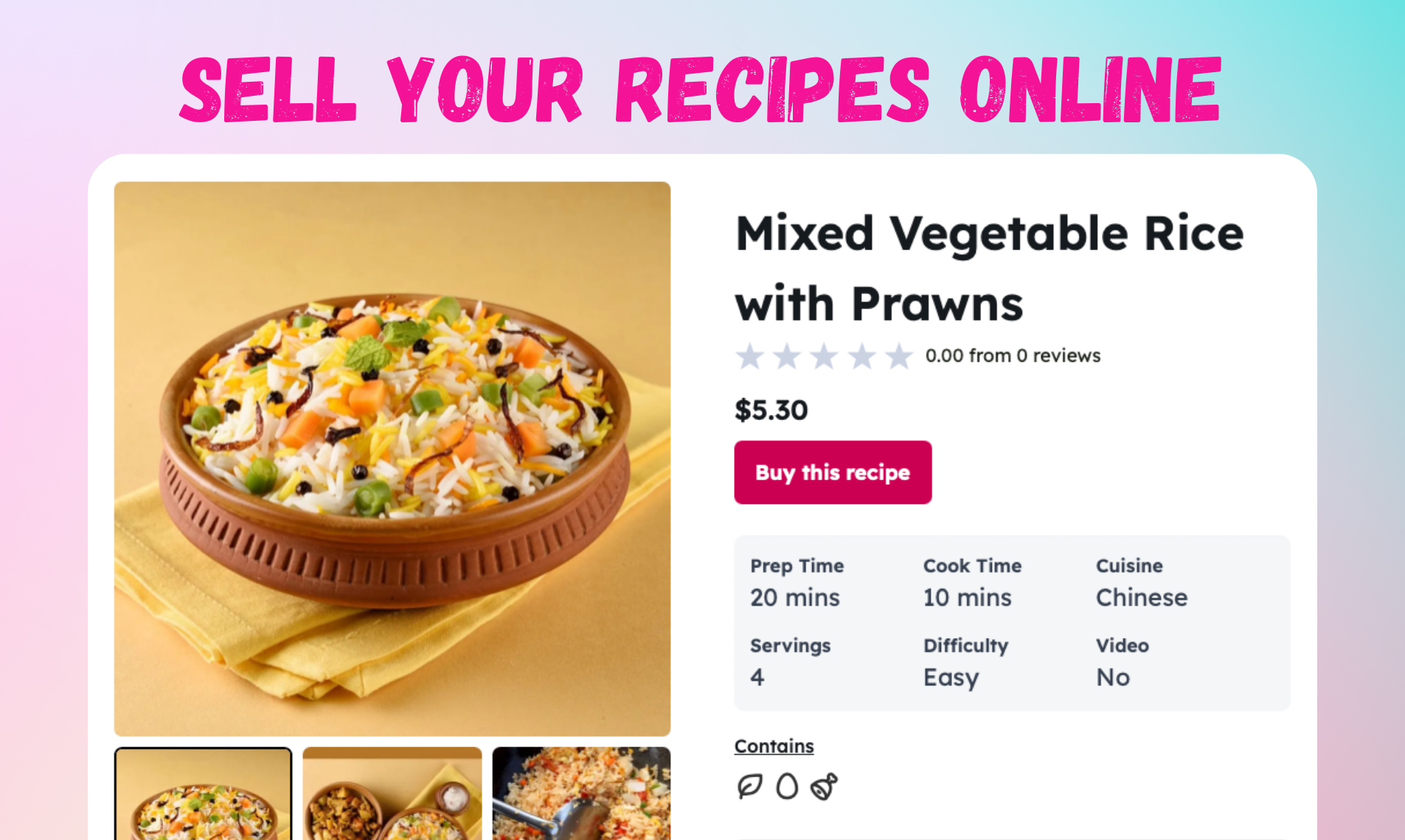 startuptile Secret Recipes-Sell recipes online with ease