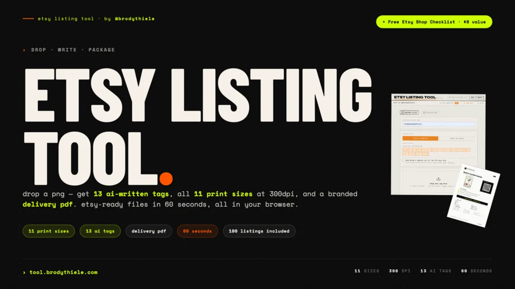Etsy Listing Tool - 1 Click Listing gallery image