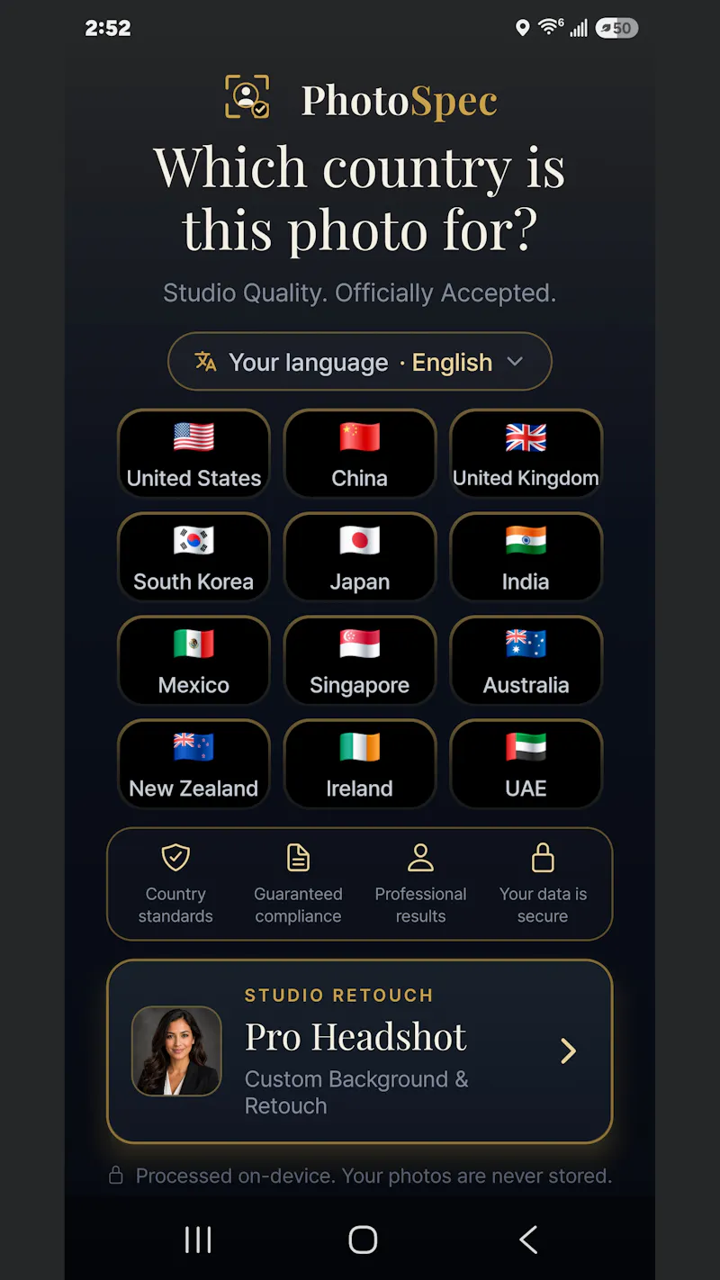 PhotoSpec Passport screenshot 5