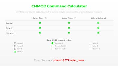 Chmod Command Calculator Easiest Way To Generate File Or Directory Permissions Product Hunt