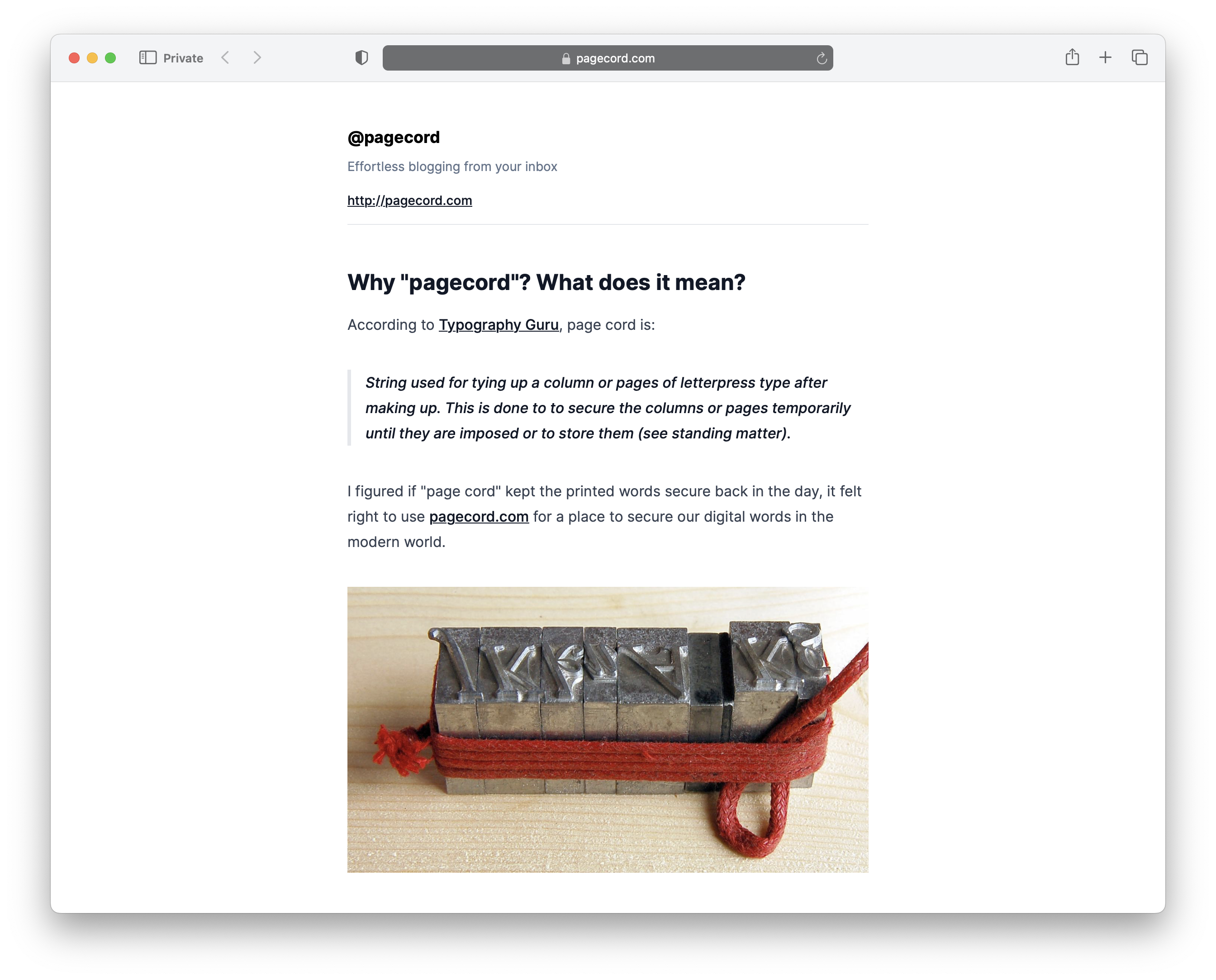 pagecord - Effortless blogging from your inbox