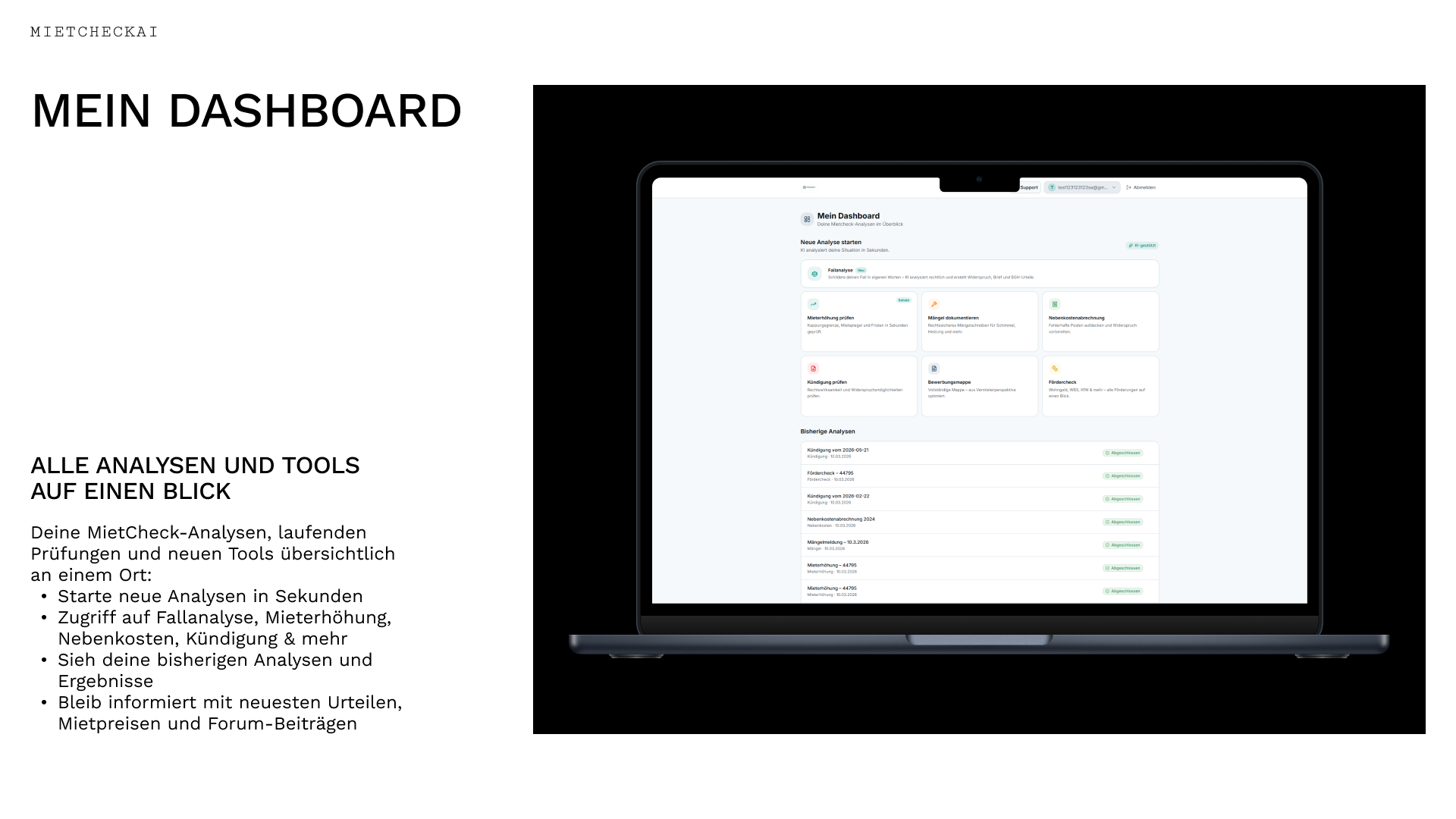 MietcheckAI - Screenshot 2 showing product features and functionality