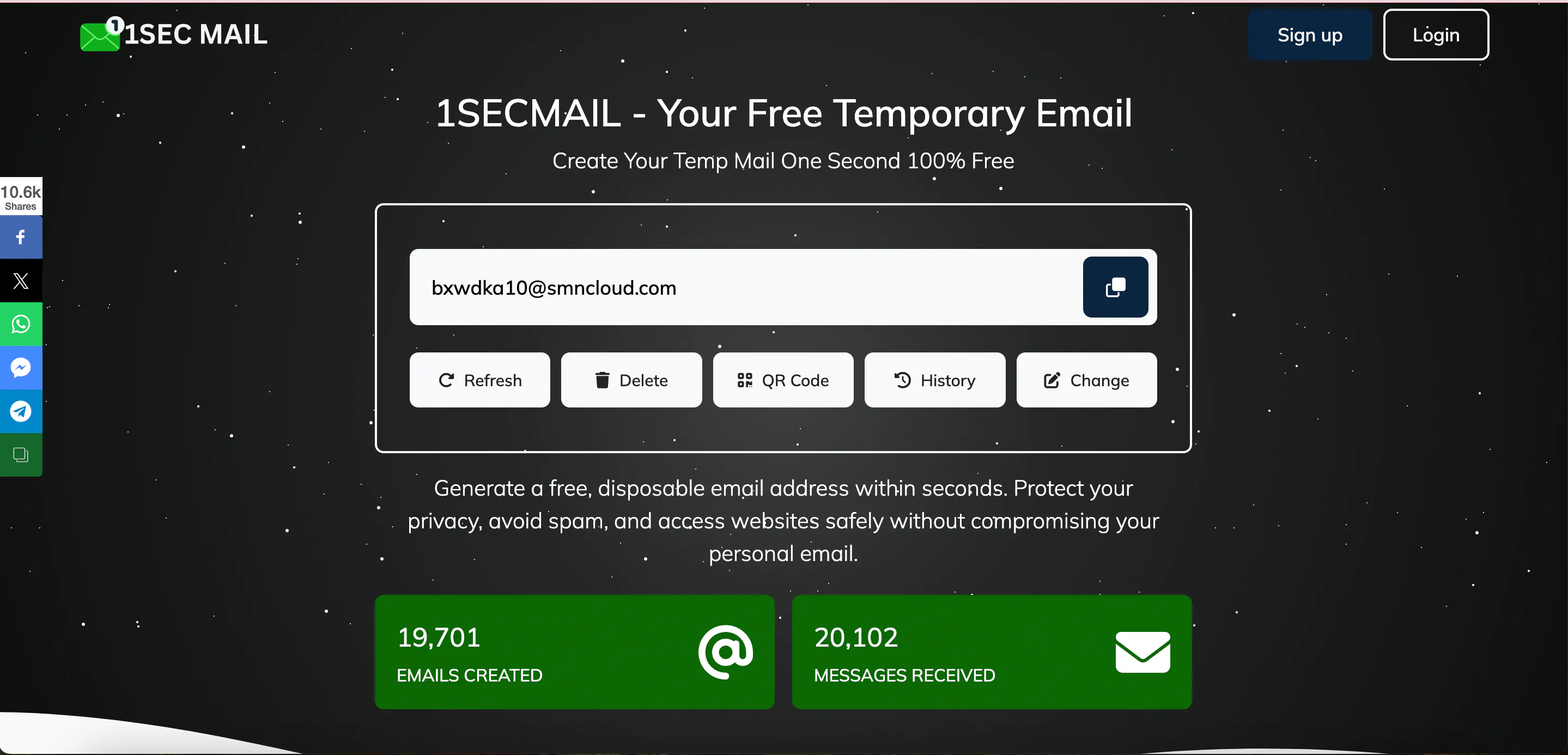 1SecMail – Instant Temporary Email: 1secmail | Product Hunt