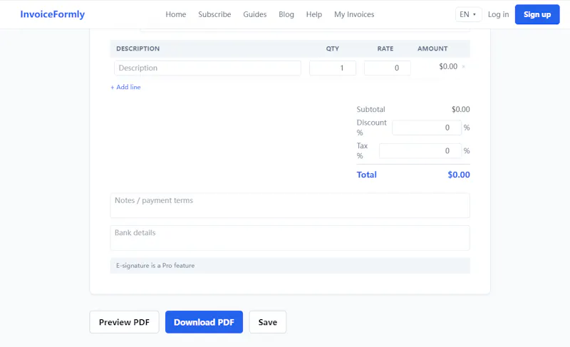 InvoiceFormly screenshot 2