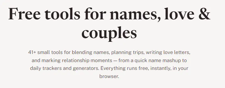 OurLoveTools: 41+ Free Tools for Couples