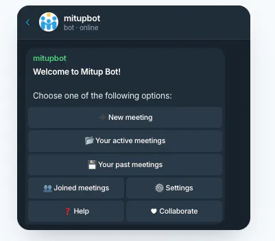 Mitup Telegram Bot gallery image