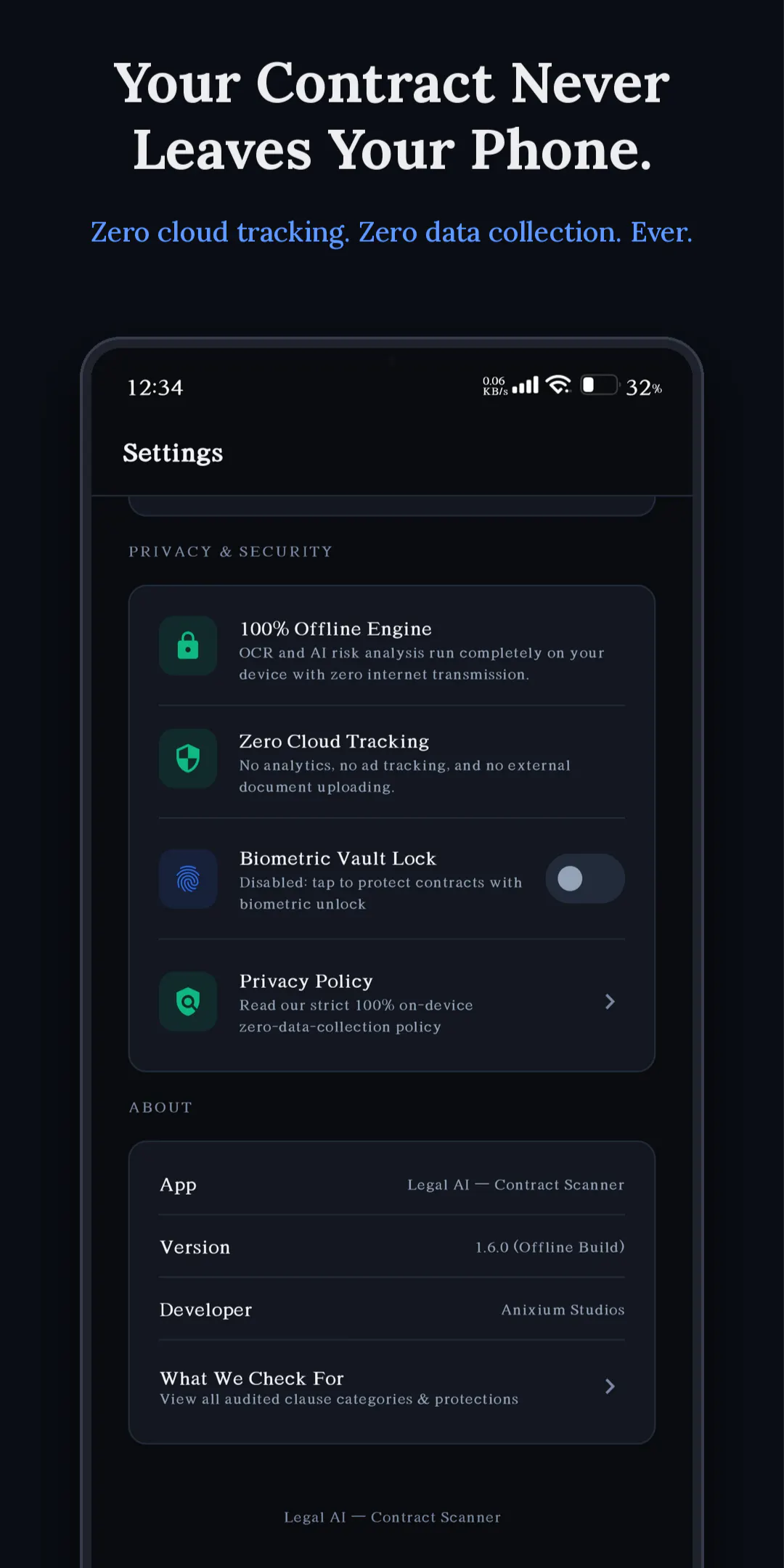 Legal AI: Offline Contract Scanner gallery image