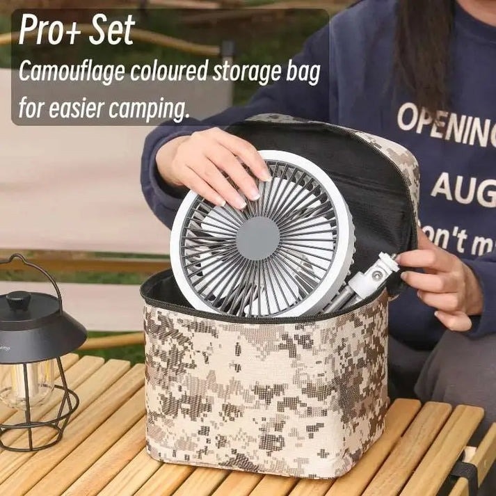 Portable 10,000mAh Camping Fan - Portable 10,000mAh Camping Fan with LED & Tripod media 2