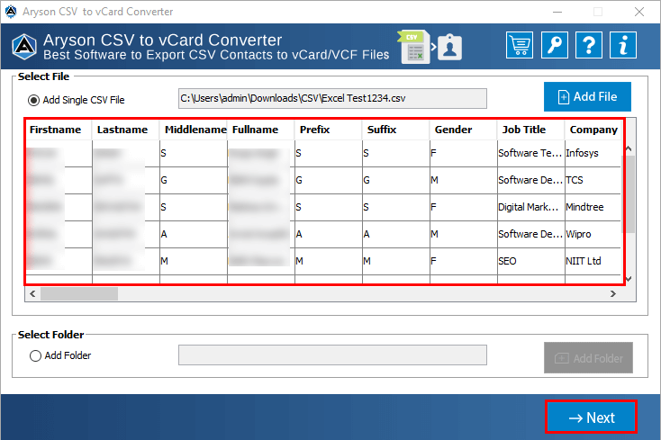 Aryson CSV เป็น VCARD Converter media 4