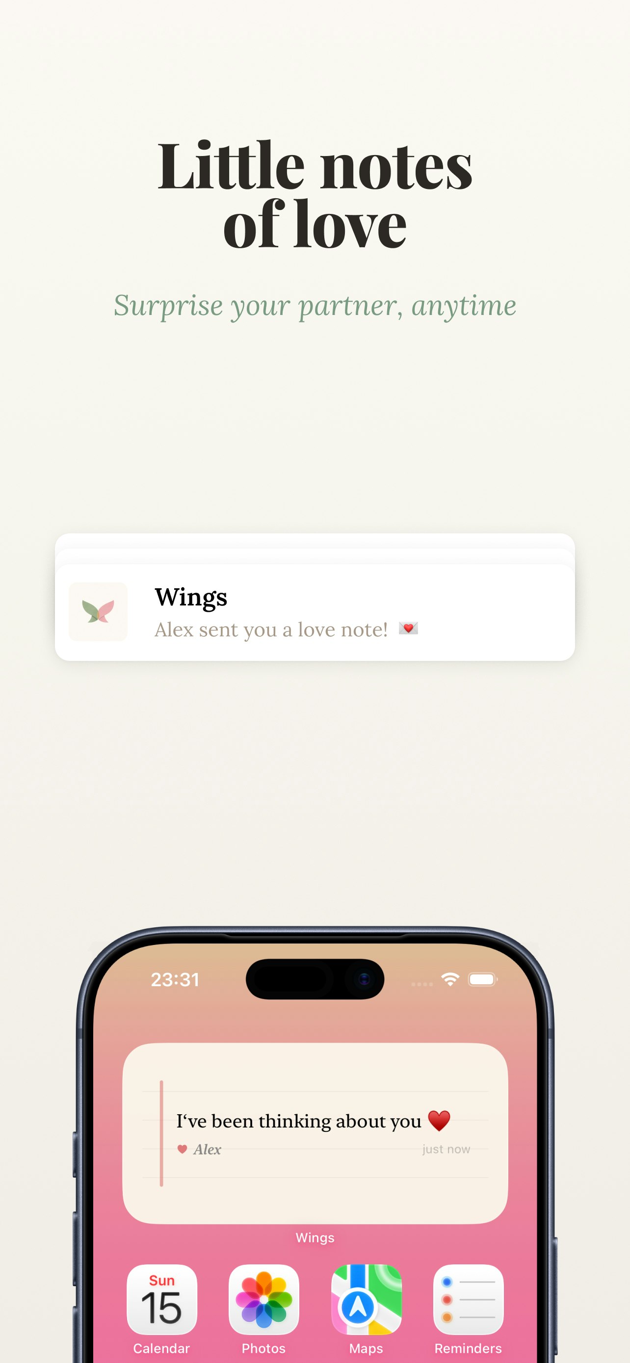 Wings: A shared relationship journal - Screenshot 5 showing product features and functionality