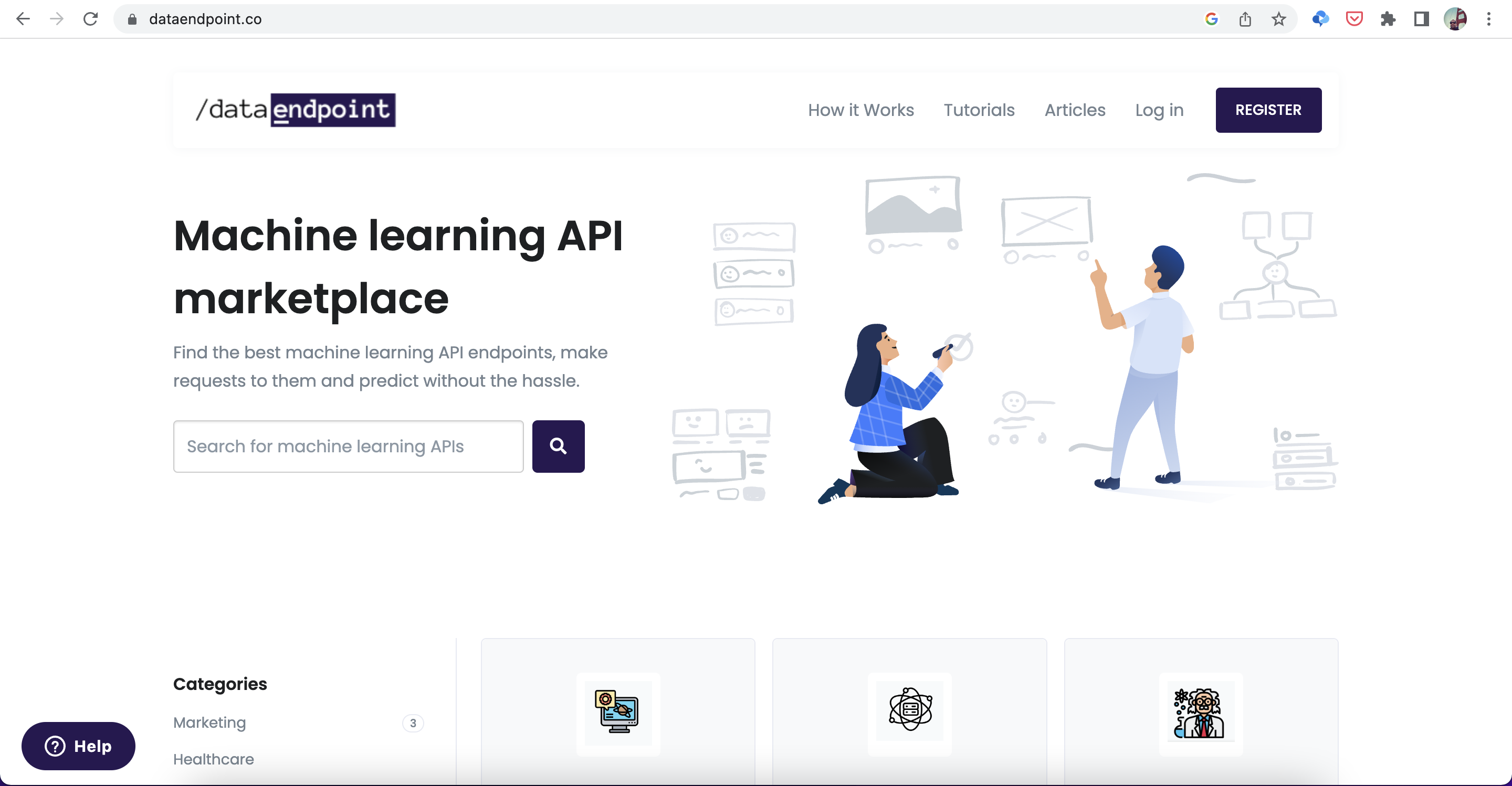 Mídia 1 de DataEndpoint.co - Máquinas de aprendizado de API Marketplace