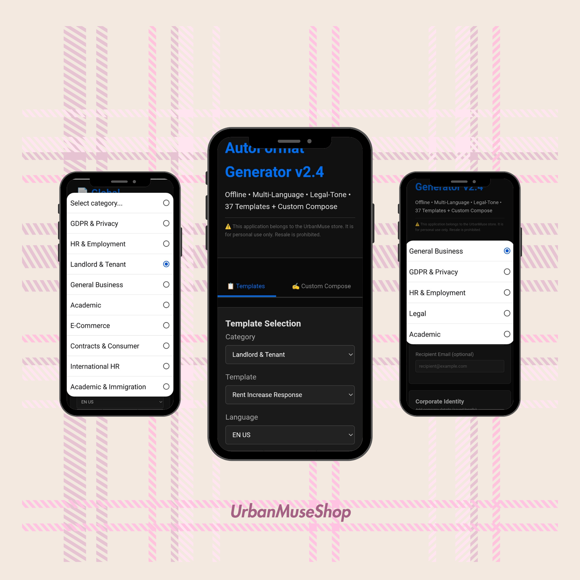Média Générateur automatique - Générateur de lettres juridiques multilingues hors ligne 6