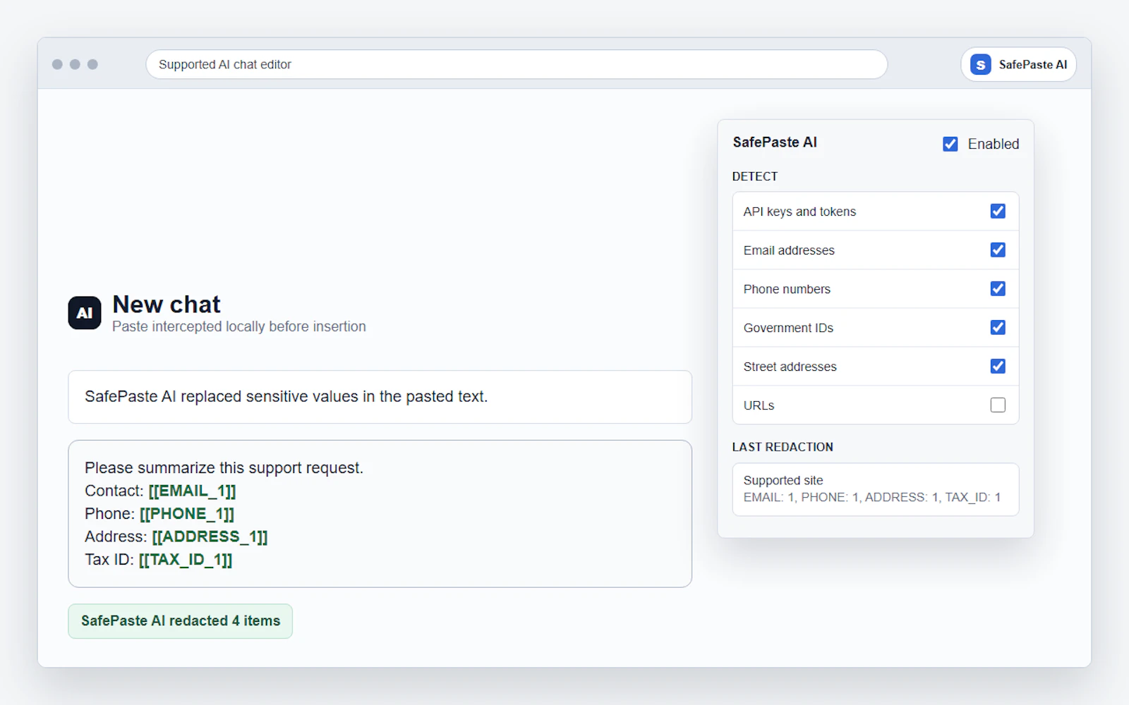 SafePaste AI screenshot 2