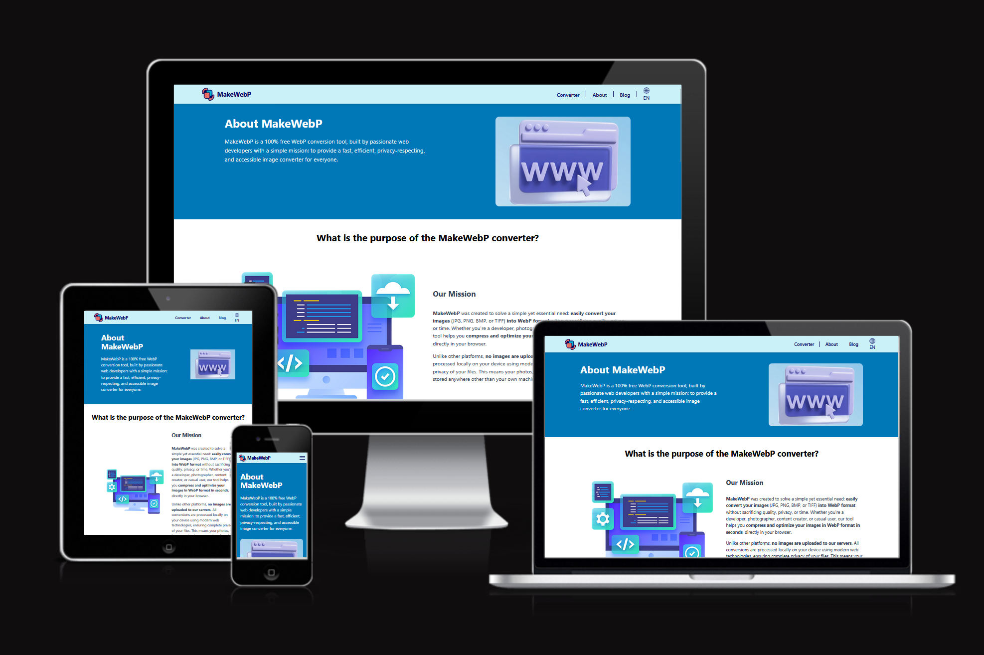 Mídia 1 de Makewebp - MakeWebp é a ferramenta de conversão Webp 100% mais rápida
