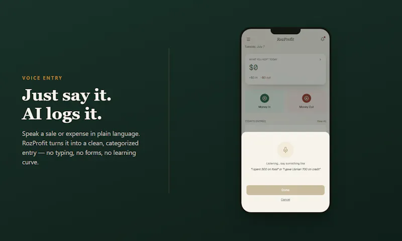 RozProfit — know what you kept, today screenshot 1