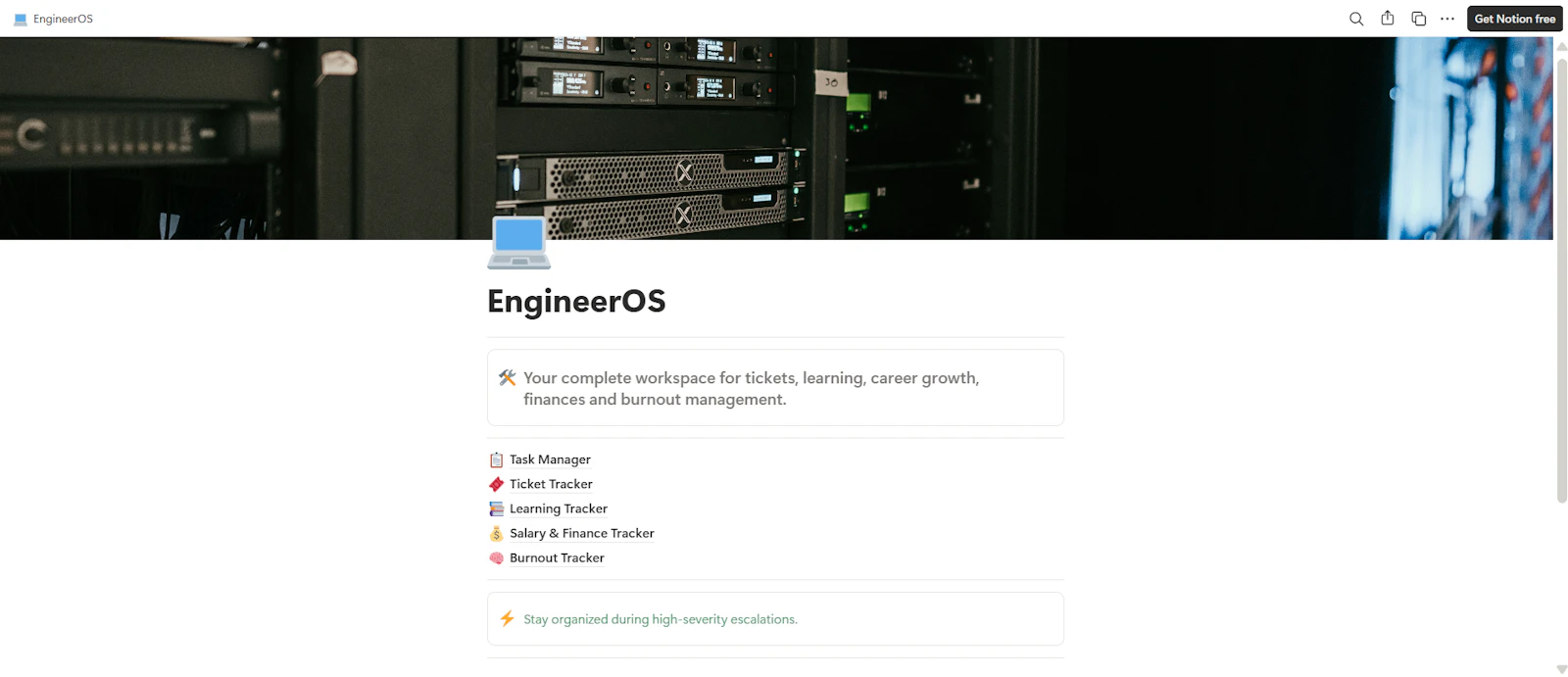 EngineerOS screenshot 1