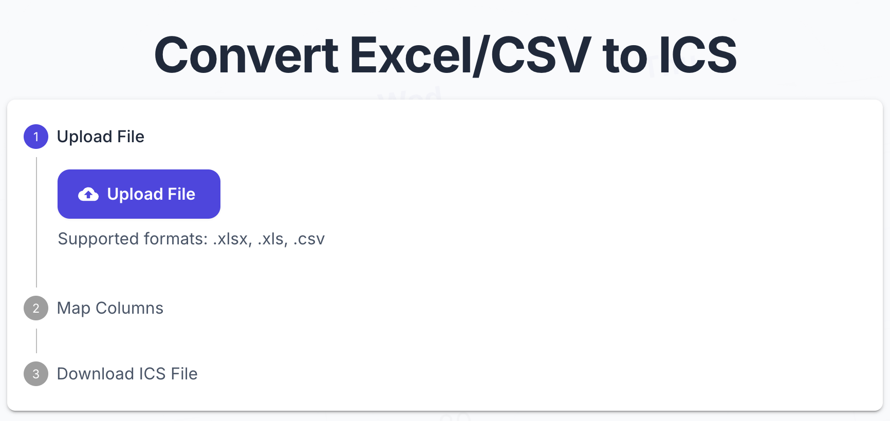Generatore di calendari sfusi - Trasforma Excel/CSV in eventi di calendario istantaneamente al 100% gratuito media 3