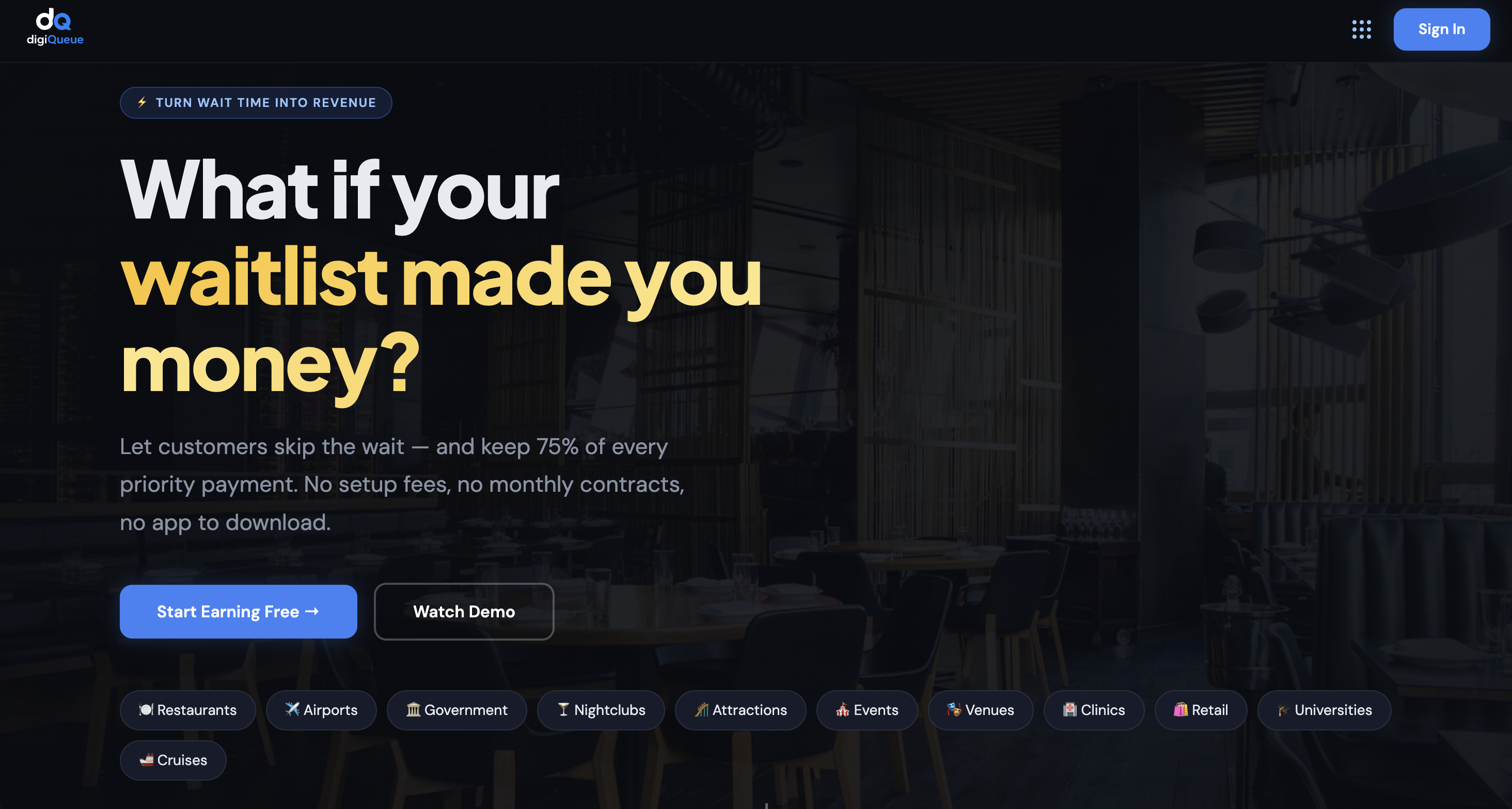 digiQueue - Main product screenshot demonstrating key features and user interface