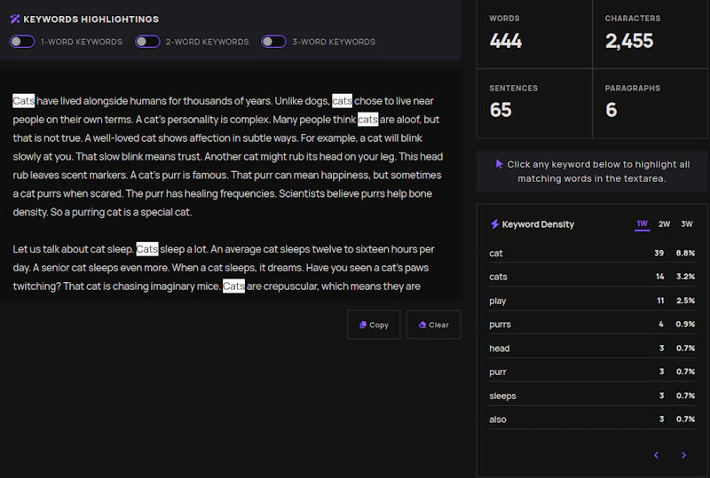 CleanWordCount screenshot 2