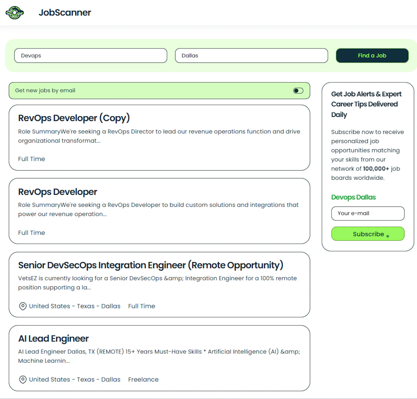 JobScanner screenshot 2