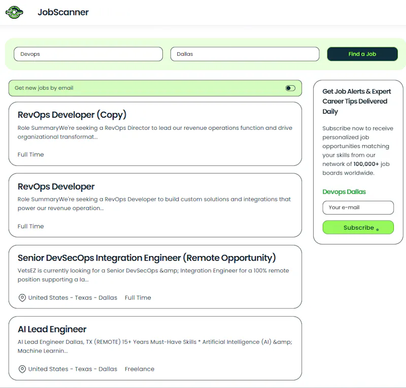 JobScanner screenshot 2
