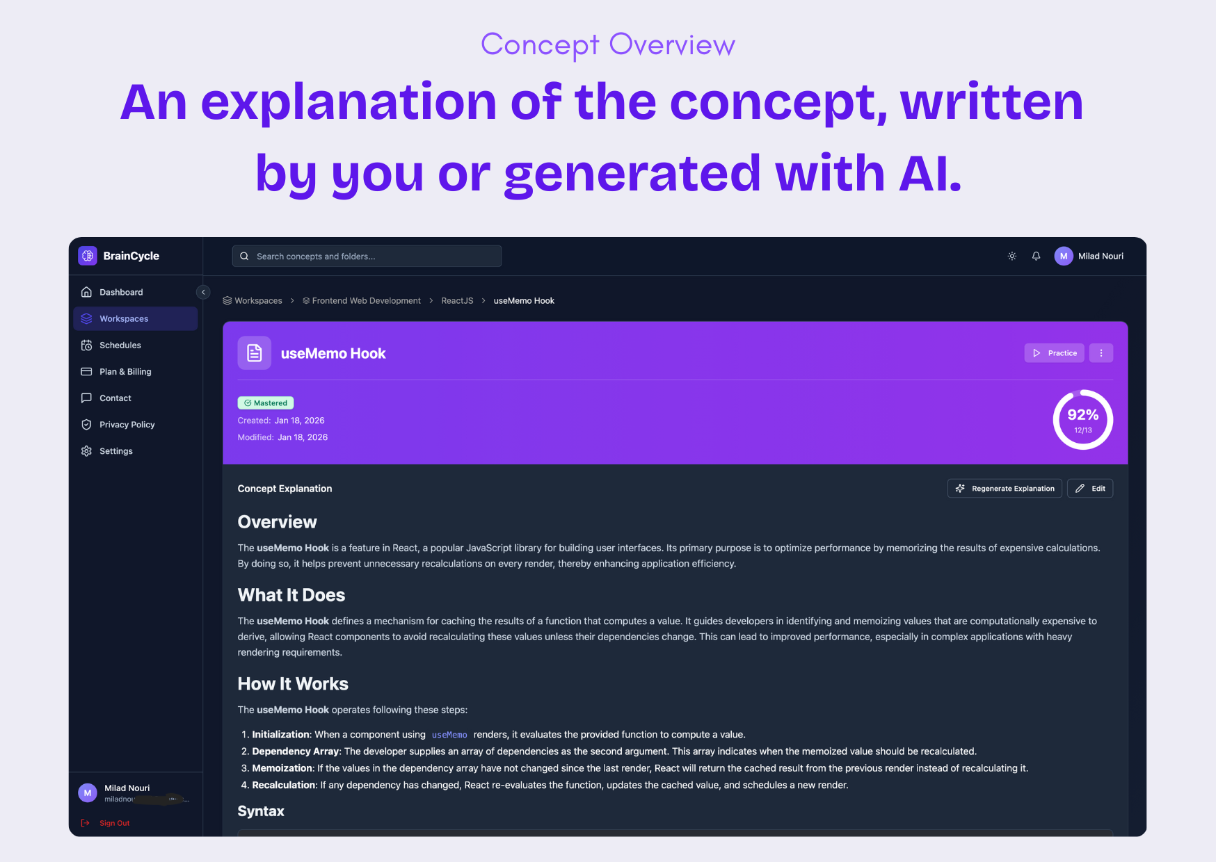 BrainCycle - Screenshot 5 showing product features and functionality