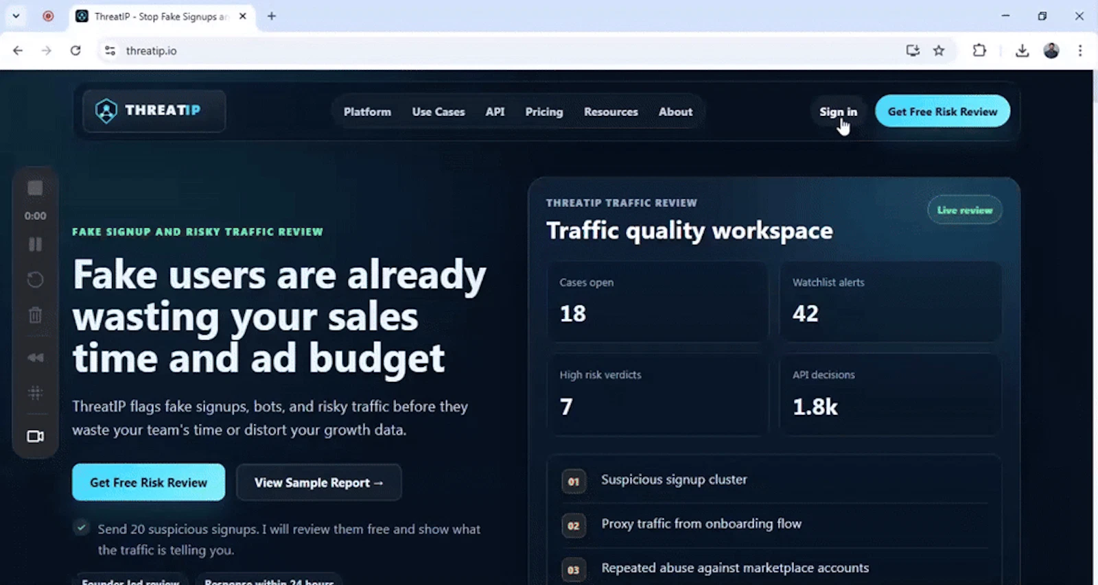 ThreatIP screenshot 1 (video preview)