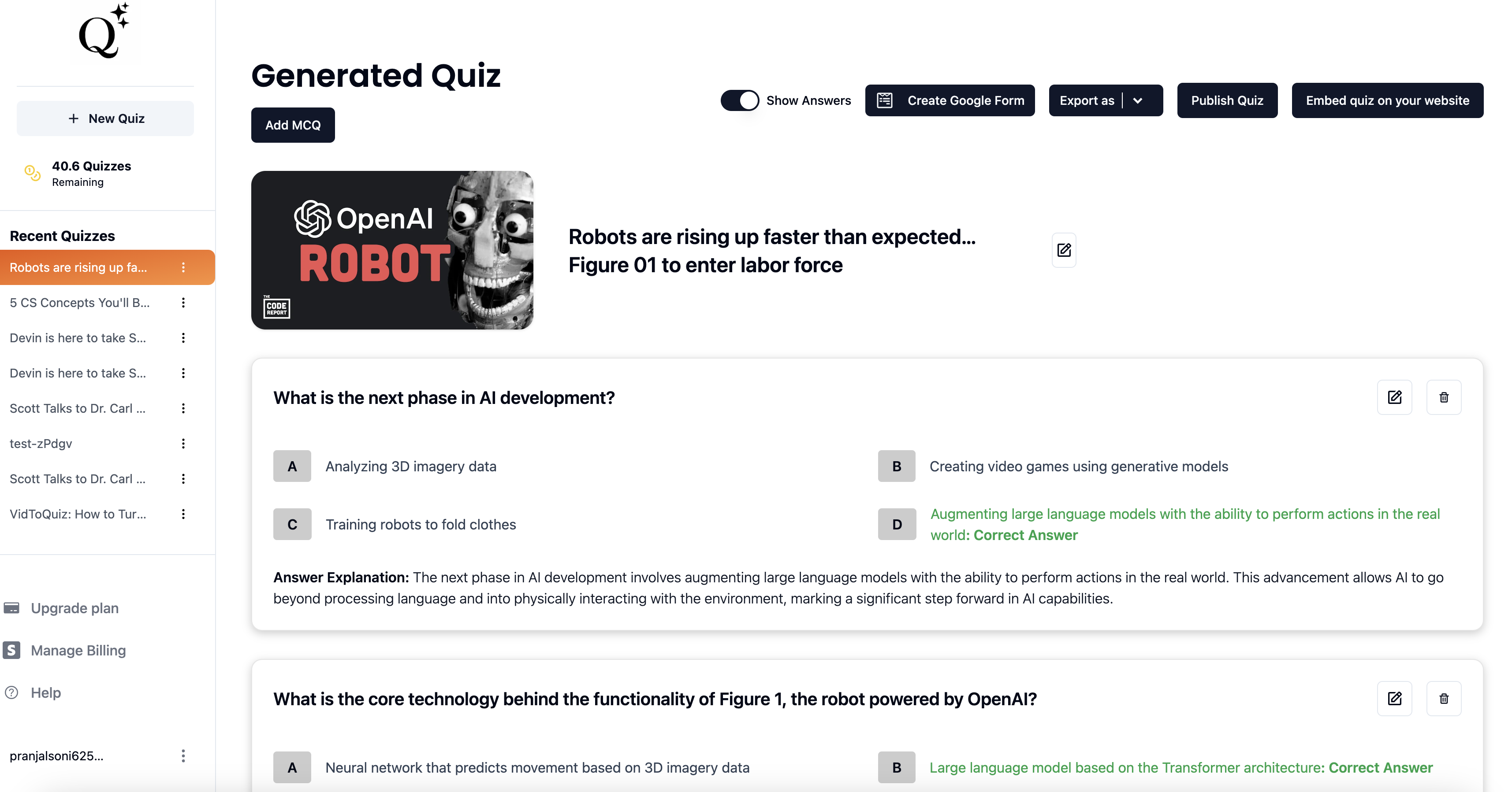 quizwizard-ai - Your content, quizified in a click
