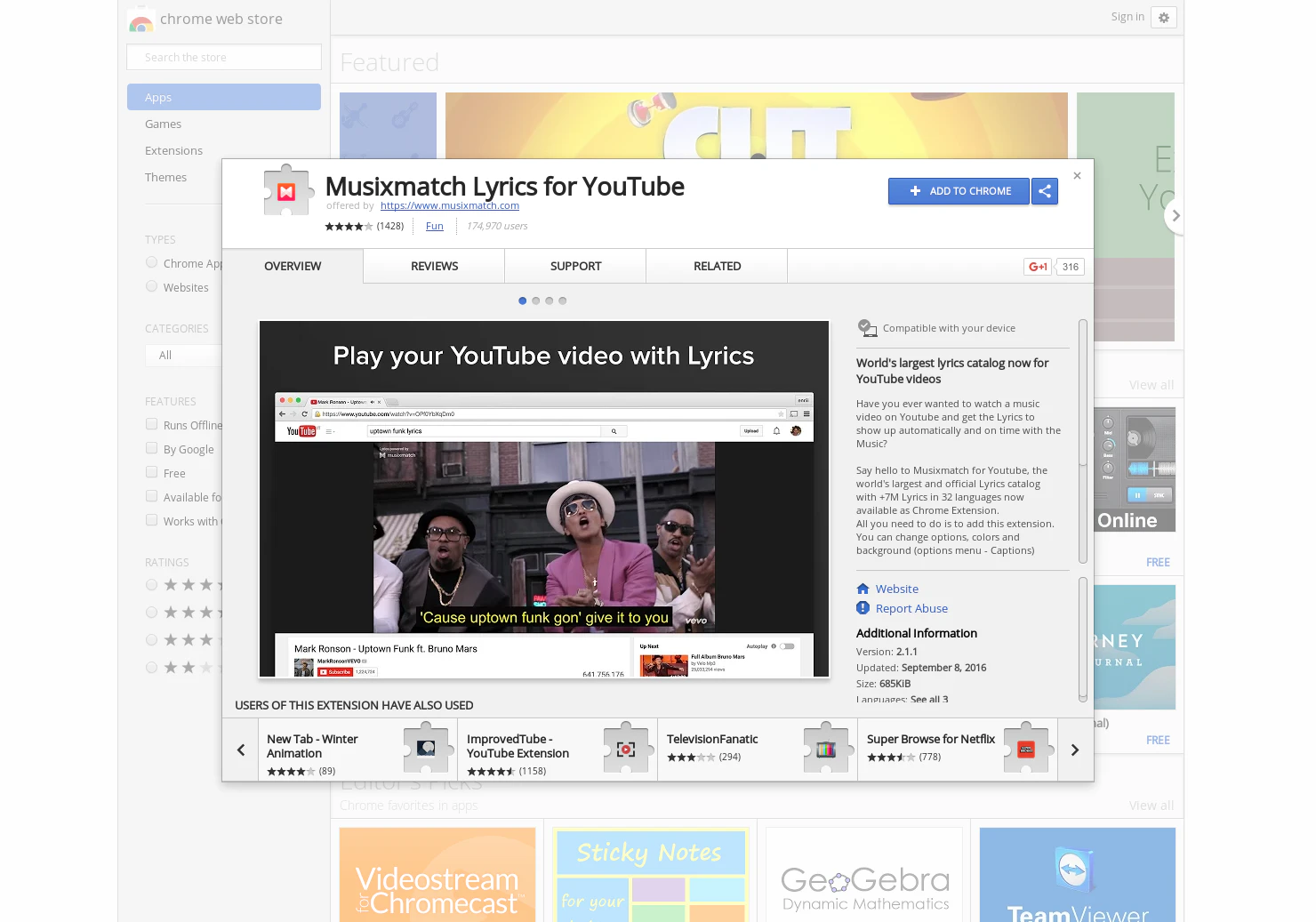 musiXmatch for YouTube