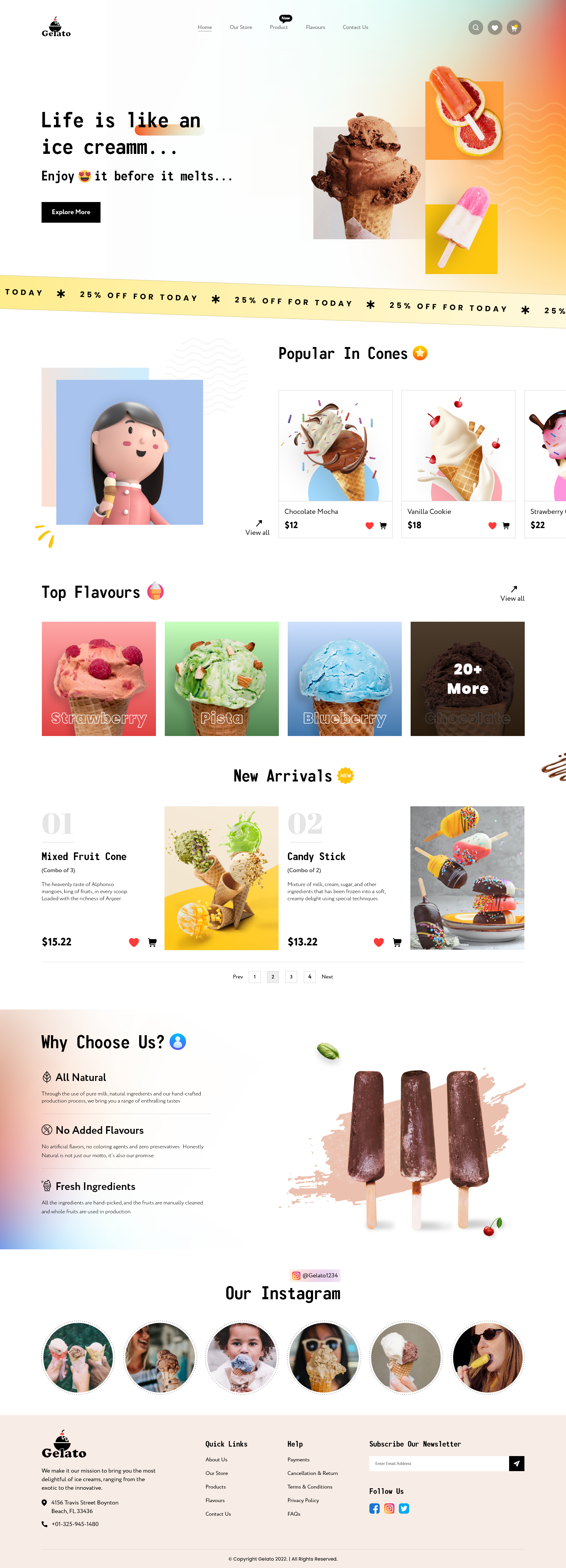 Diseño de la página de destino de la tienda de helados media 2