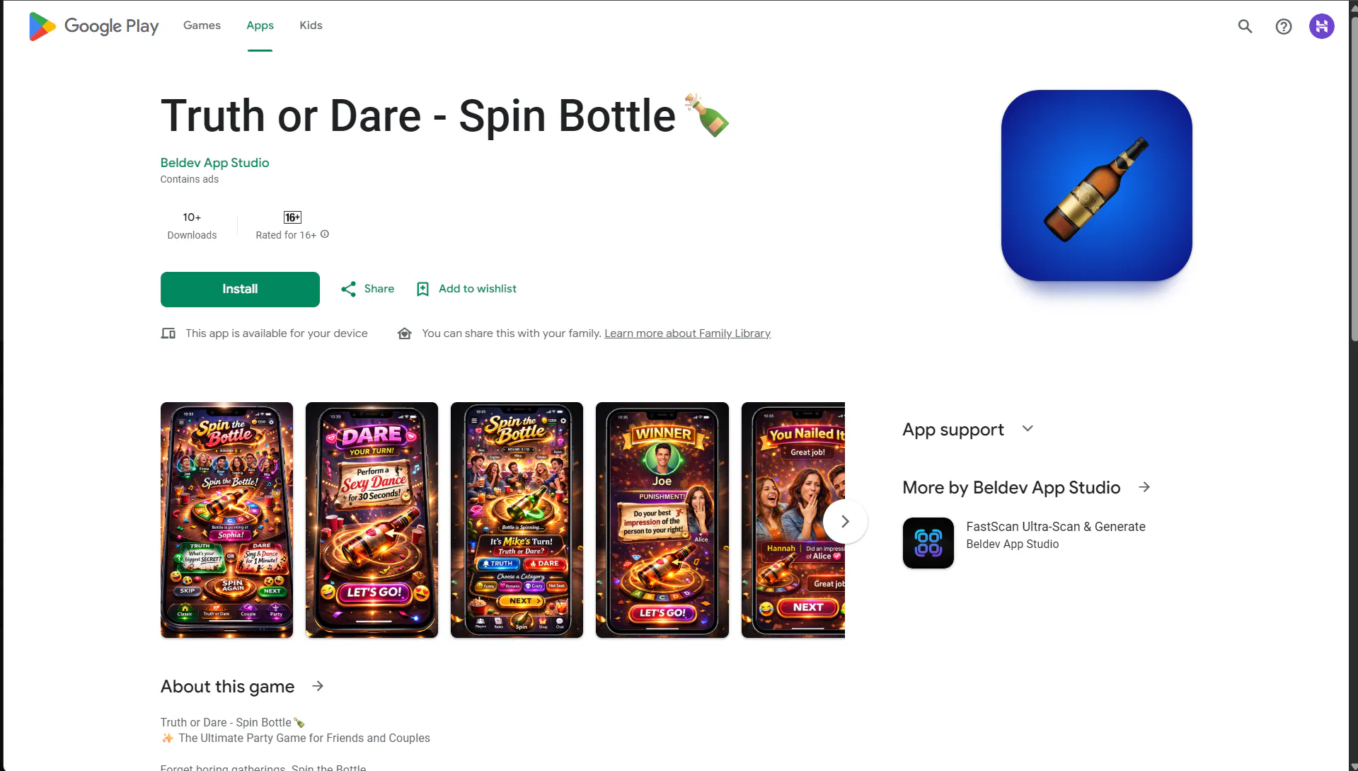 Truth or Dare - Spin the Bottle product banner