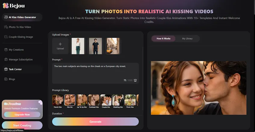 Bejou AI: AI Kiss Video Generator gallery image