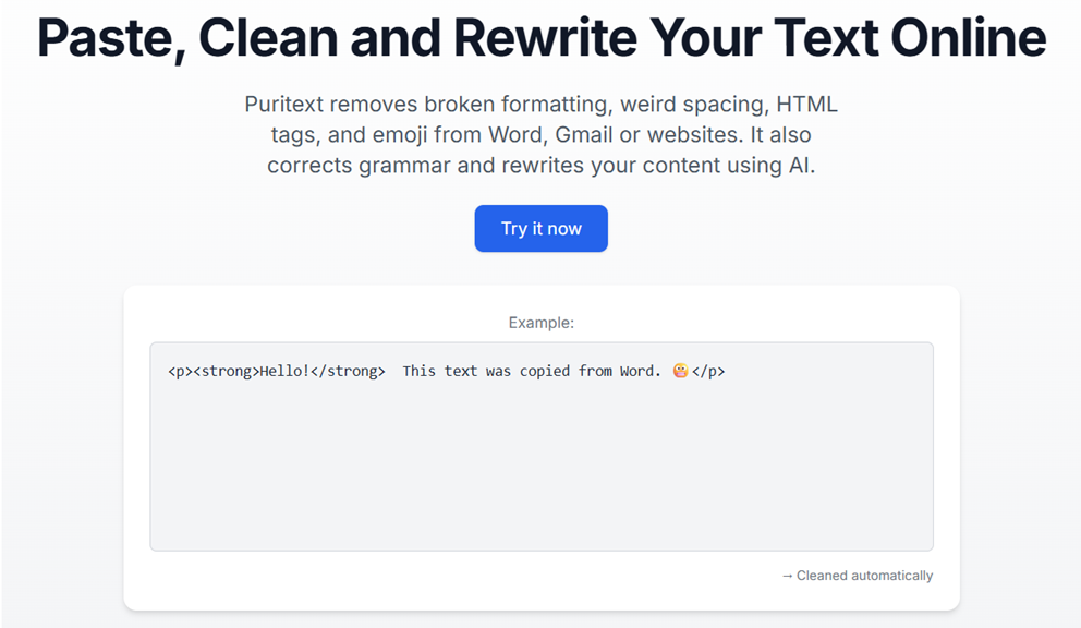 Puritext - schoon en herformuleer uw tekst - Slimme tekstreiniger voor web, e -mail en documenten media 2