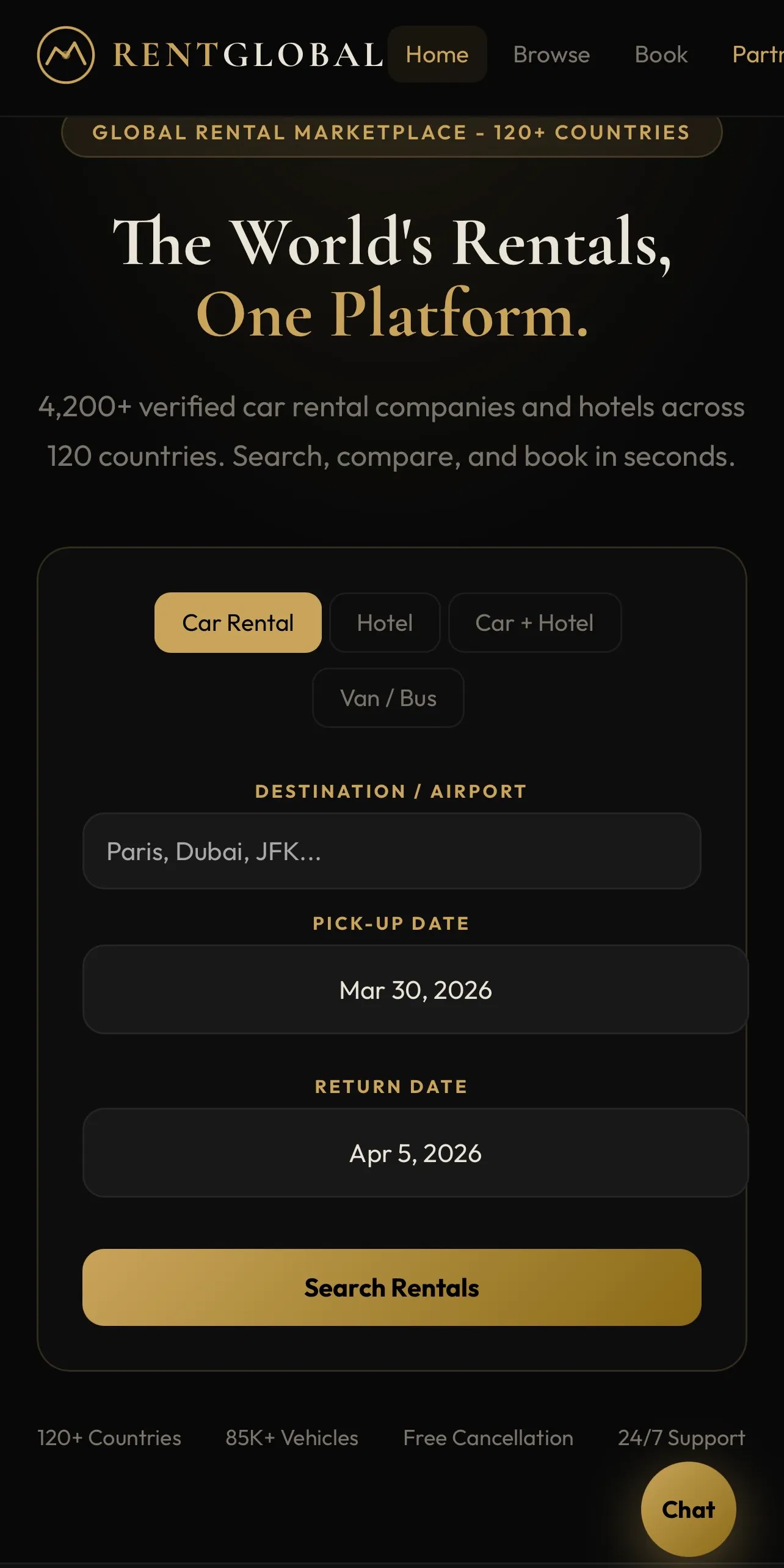 RentGlobal のプロダクトバナー