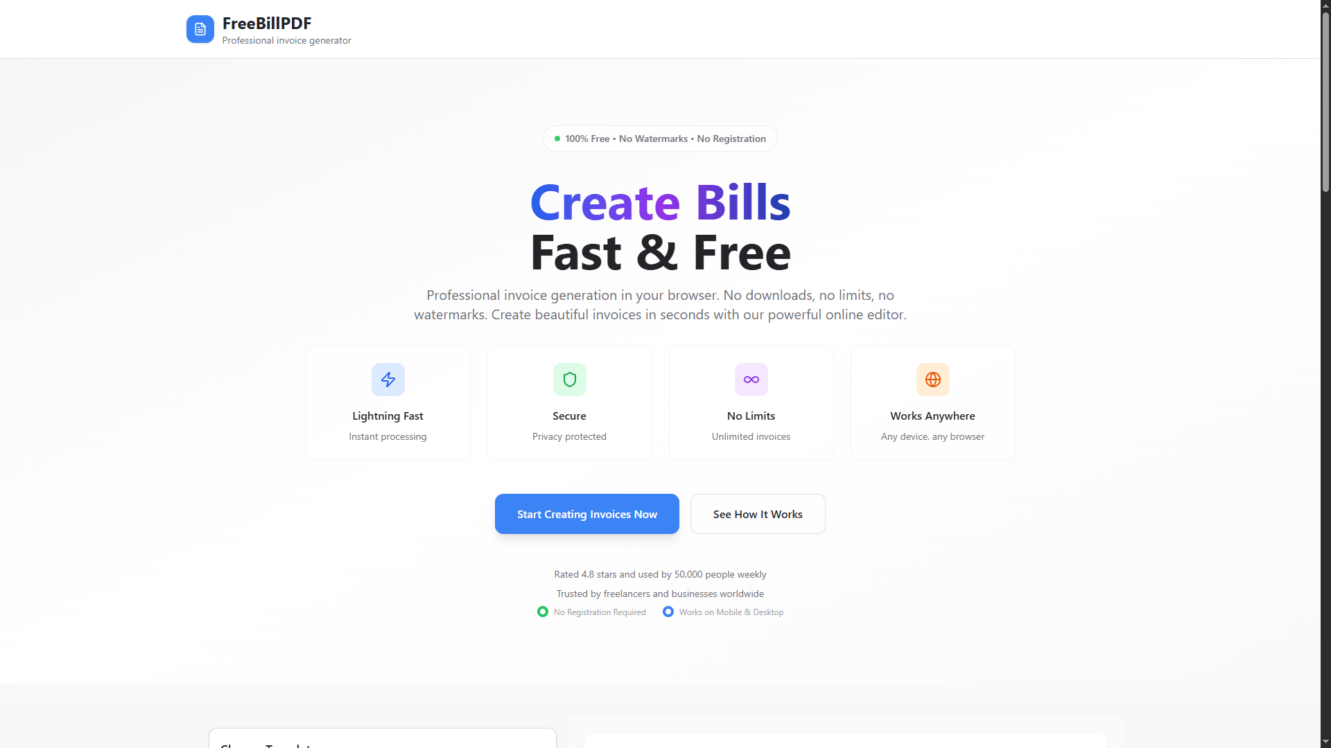 Freebillpdf - Generatore di fatture gratuite |Generare una fattura in 2 minuti media 2