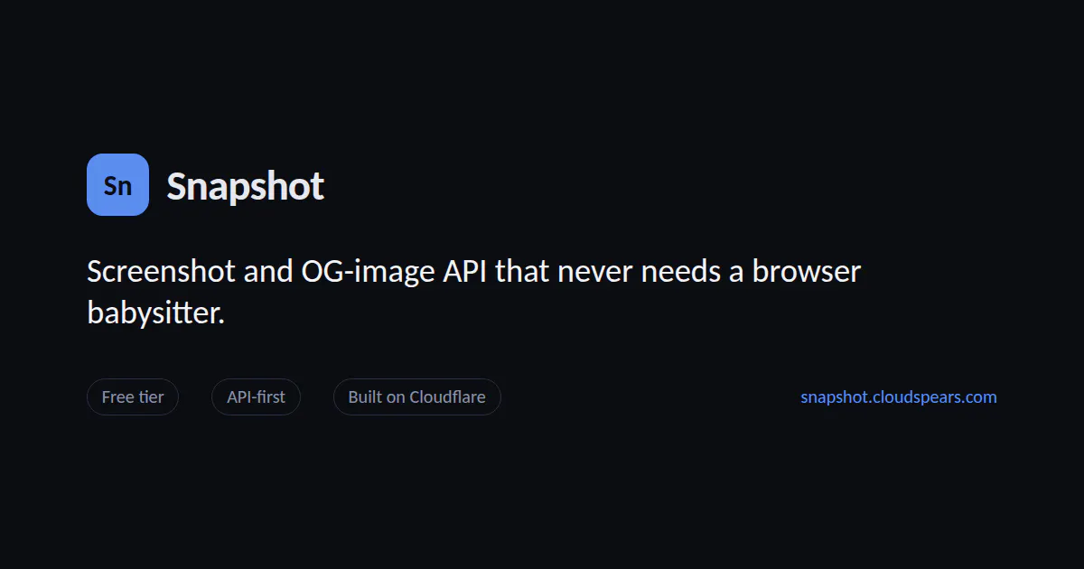 Snapshot — Screenshot and OG gallery image