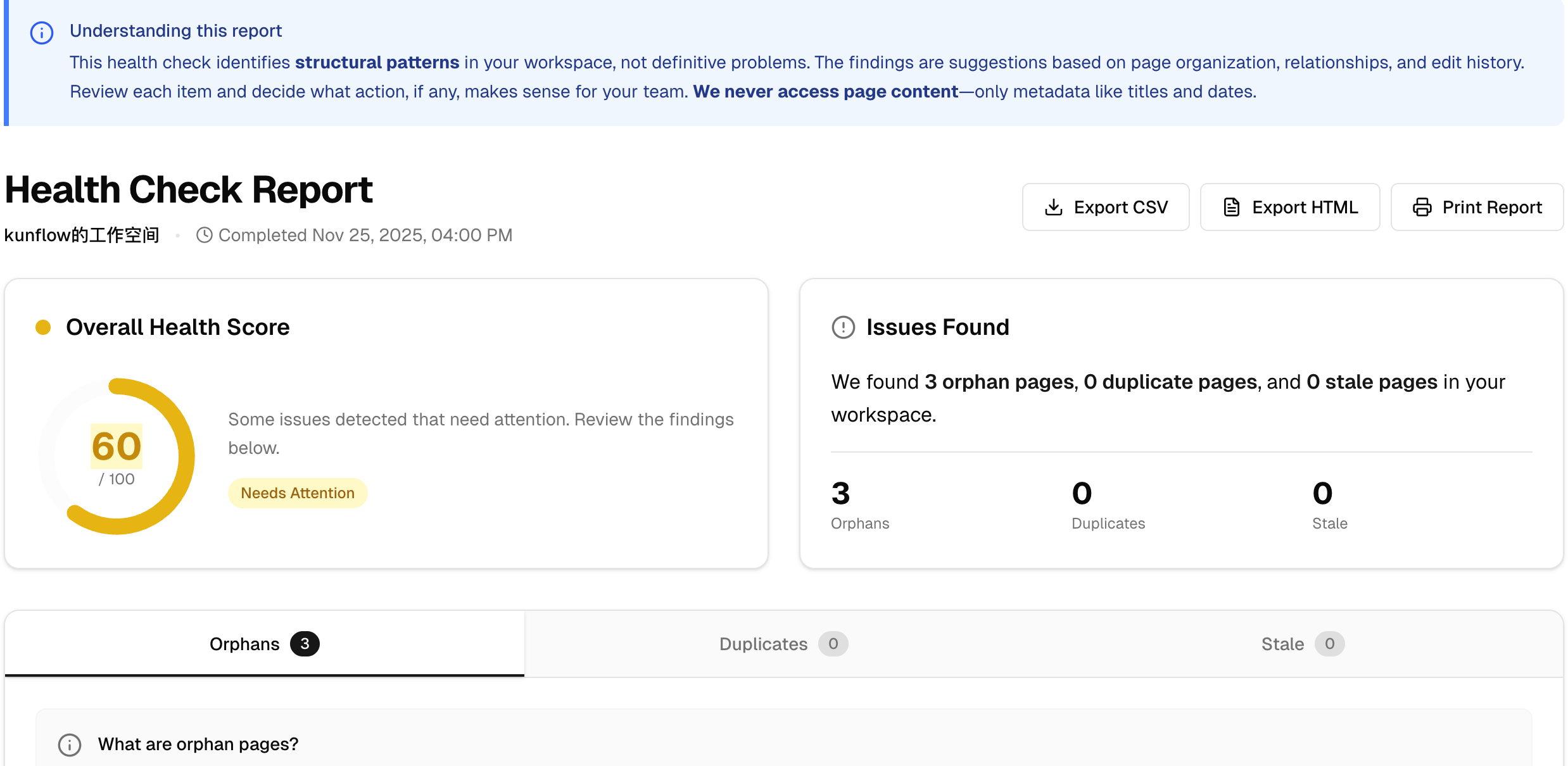 Notion Health Check - Screenshot 3 showing product features and functionality