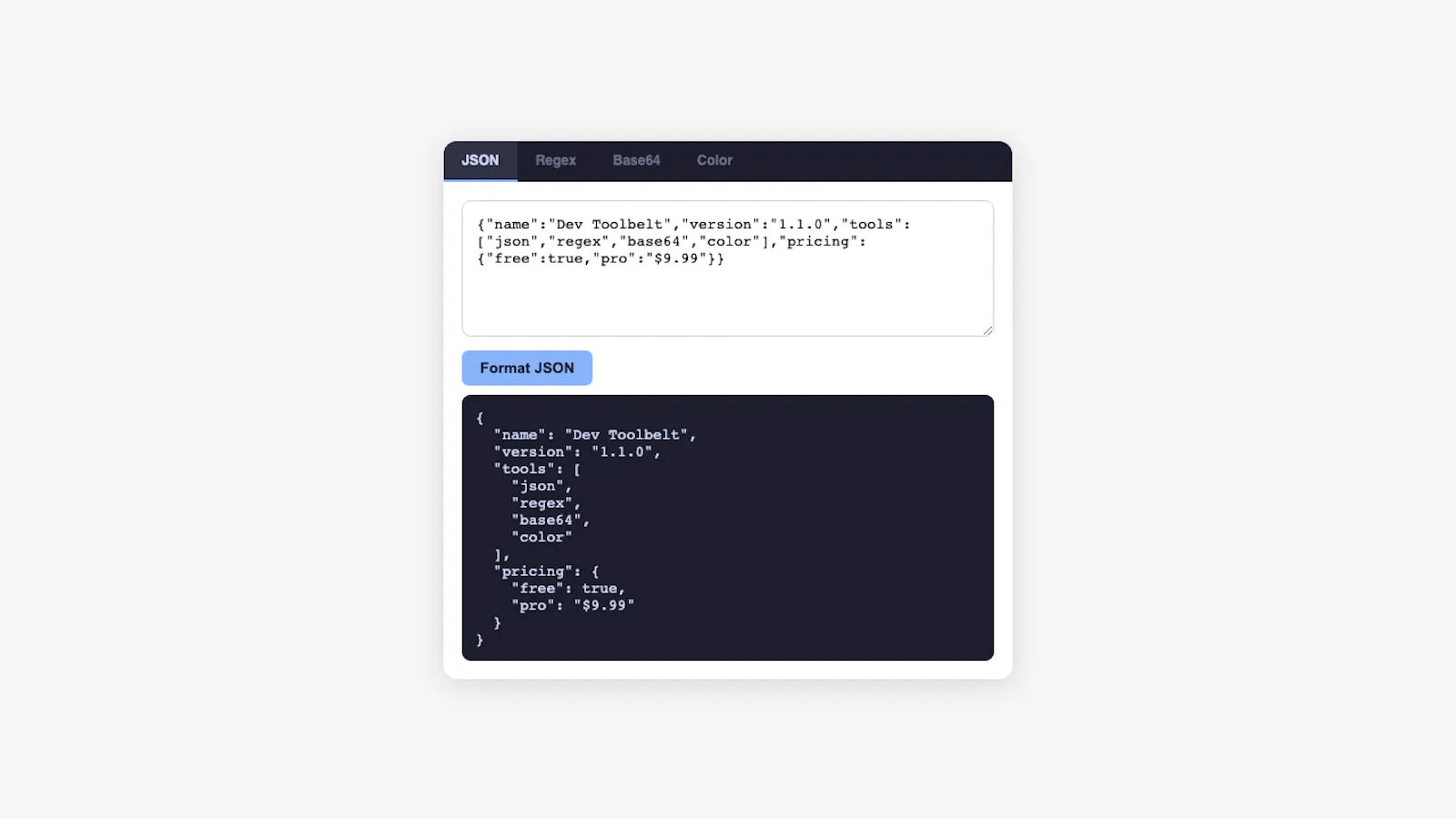 Dev Toolbelt screenshot 1