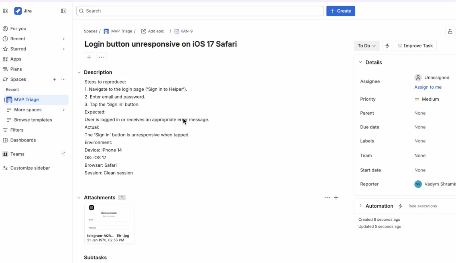 BotBridge — Telegram → Jira in 15 sec screenshot 3