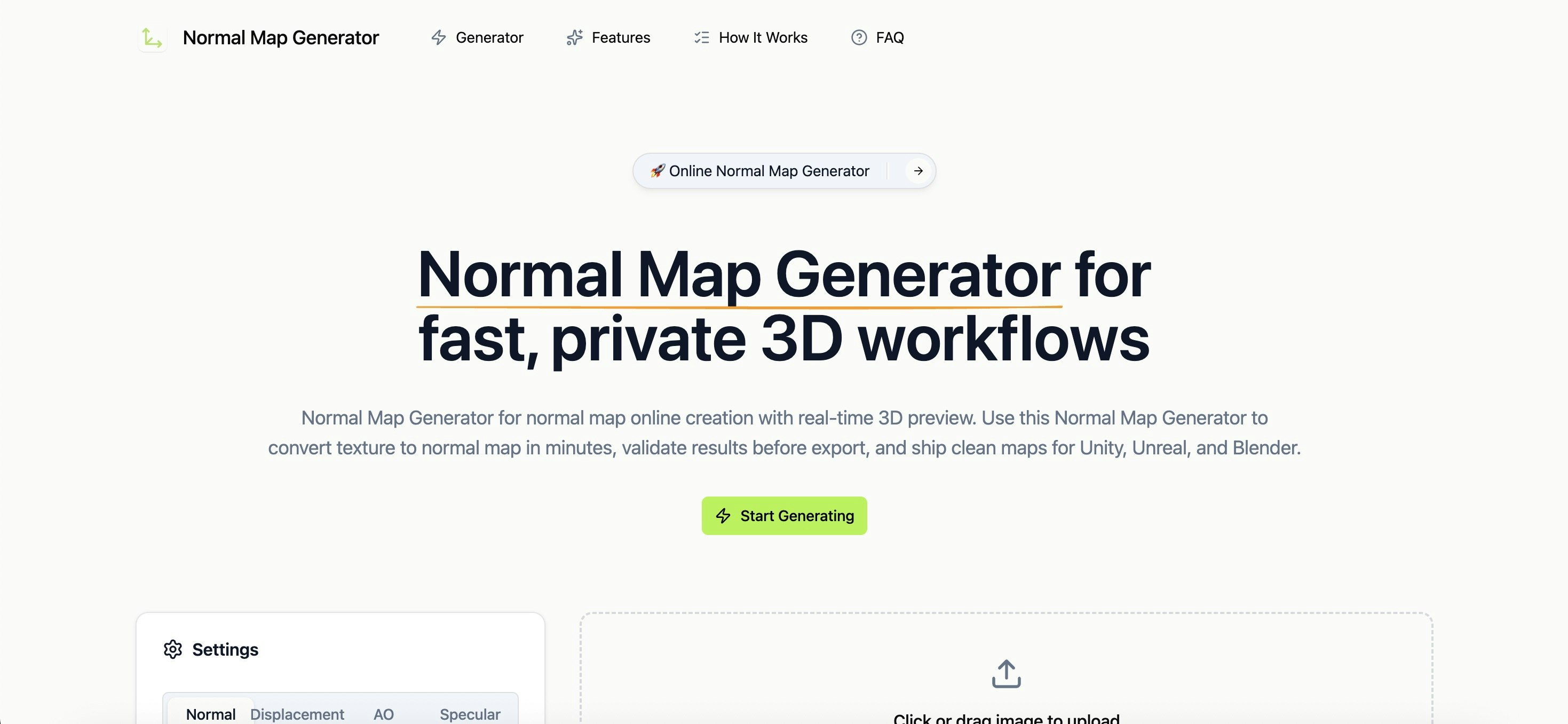 Normal Map Generator - Main product screenshot demonstrating key features and user interface