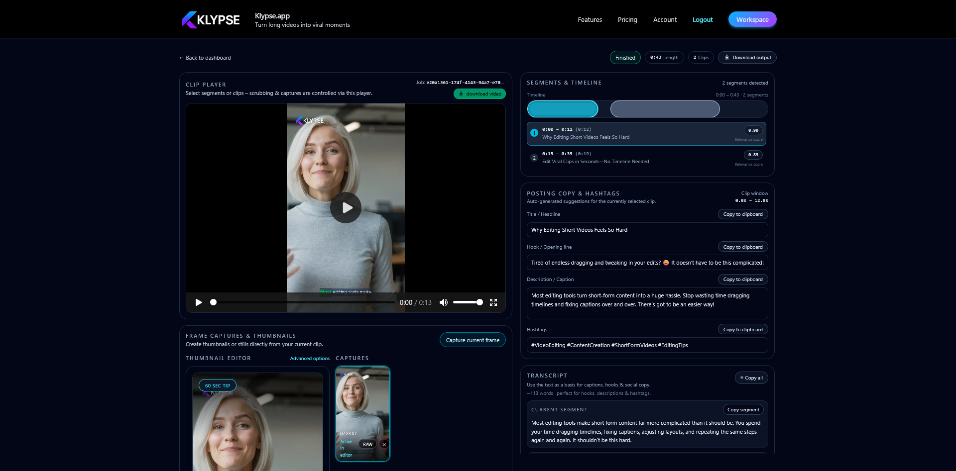 Klypse - Screenshot 3 showing product features and functionality
