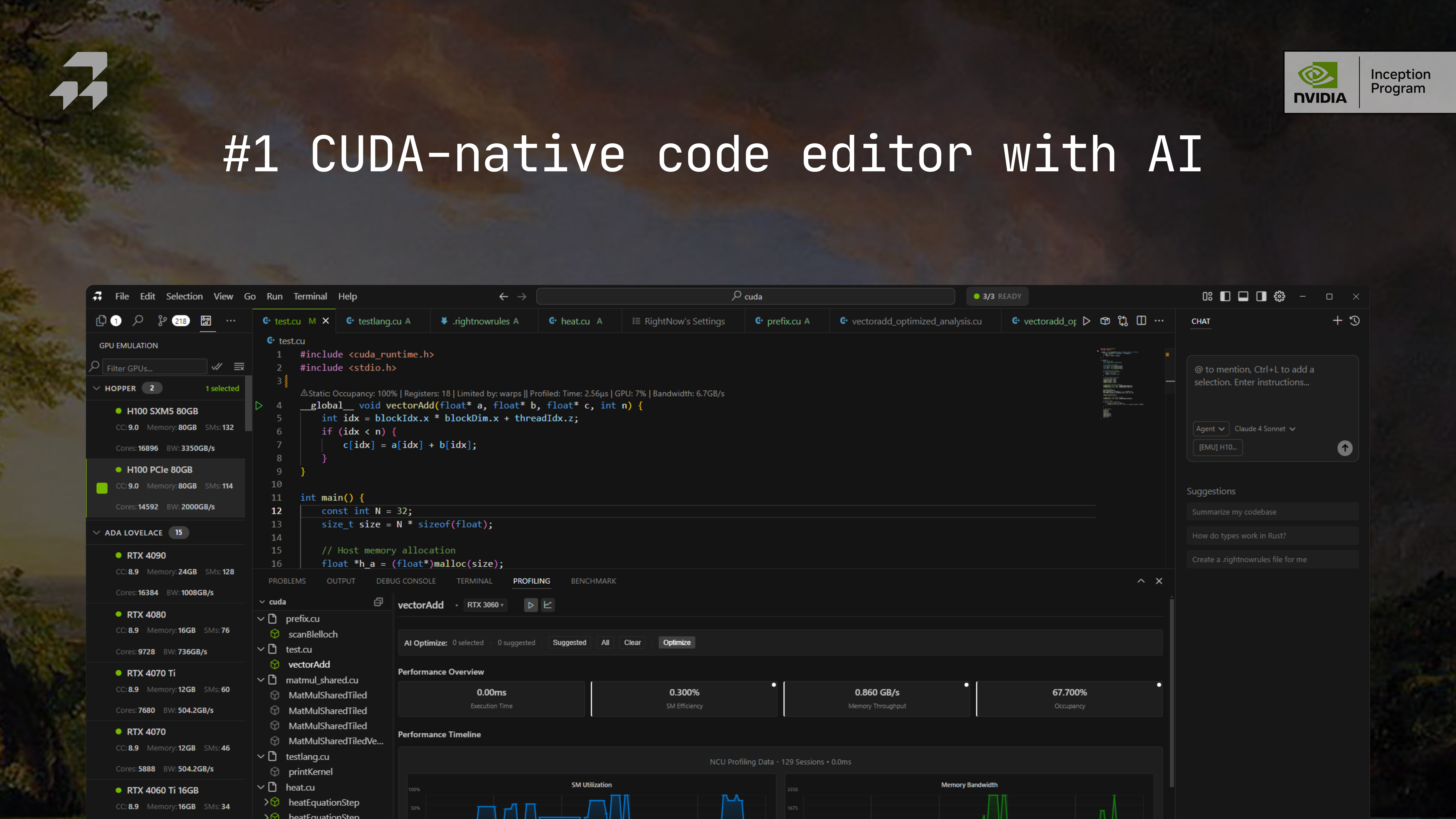 Média Rightnow AI Code Editor - Le premier éditeur de code natif GPU avec AI 2