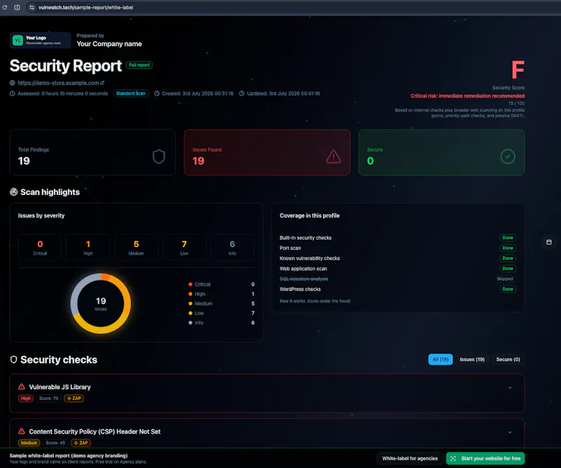 VulnWatch Agency screenshot 1