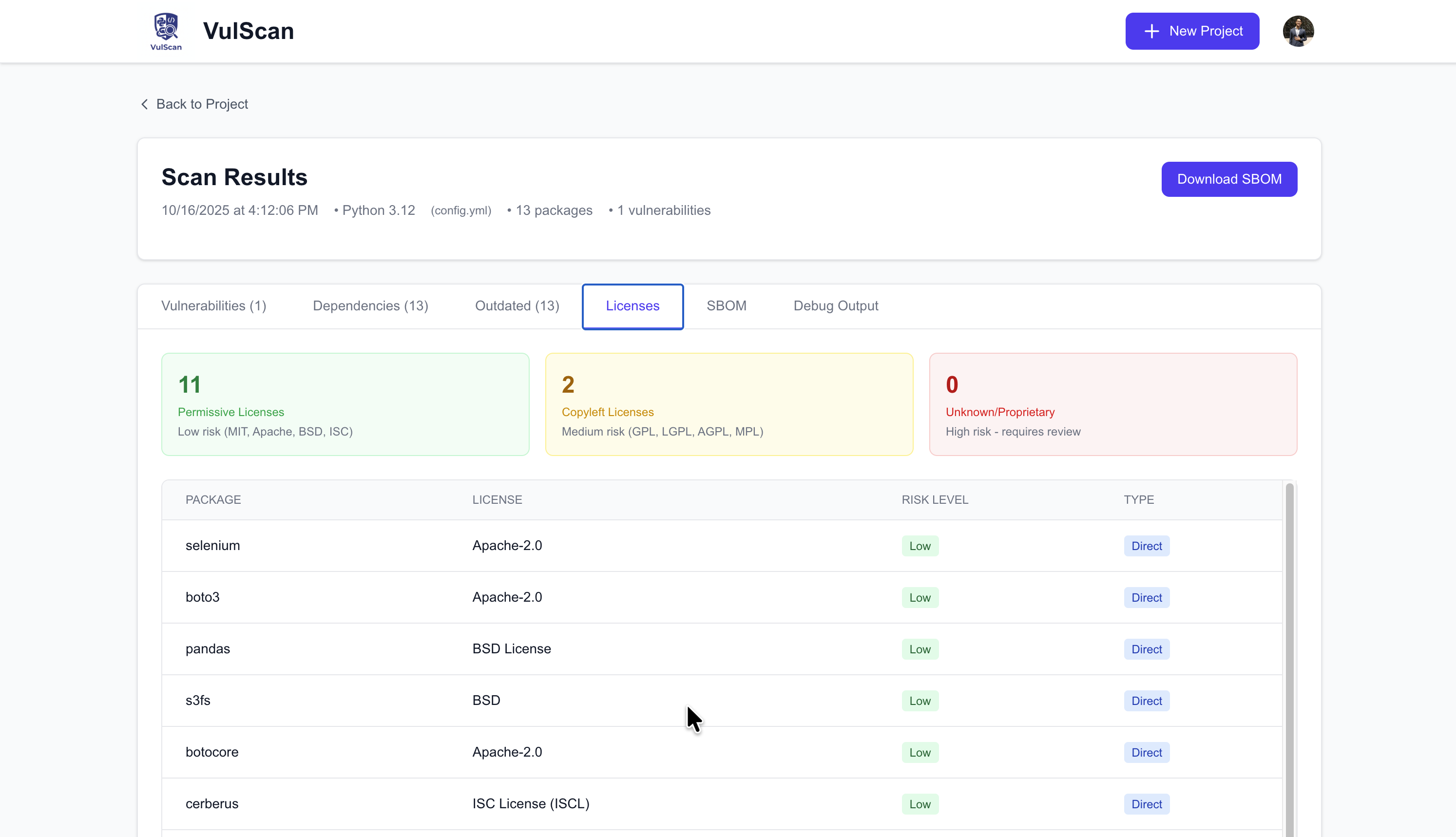 VulScan - Screenshot 4 showing product features and functionality