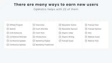 OpMistro→ Learn 22 unique growth tactics gallery image