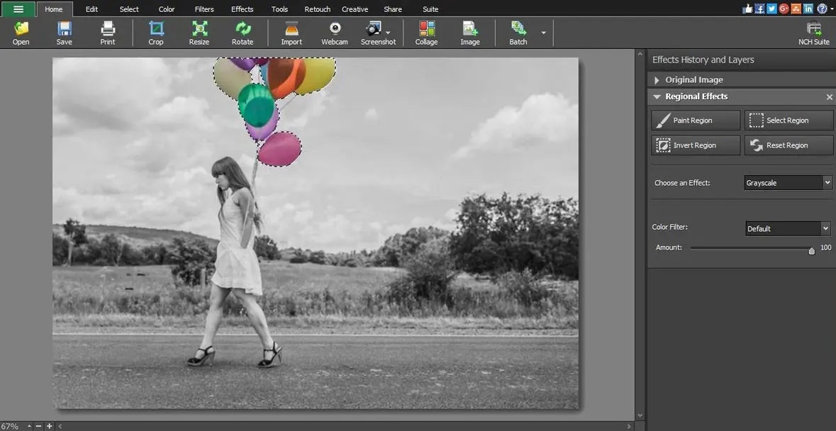 Pengeditan foto Photopad media 6
