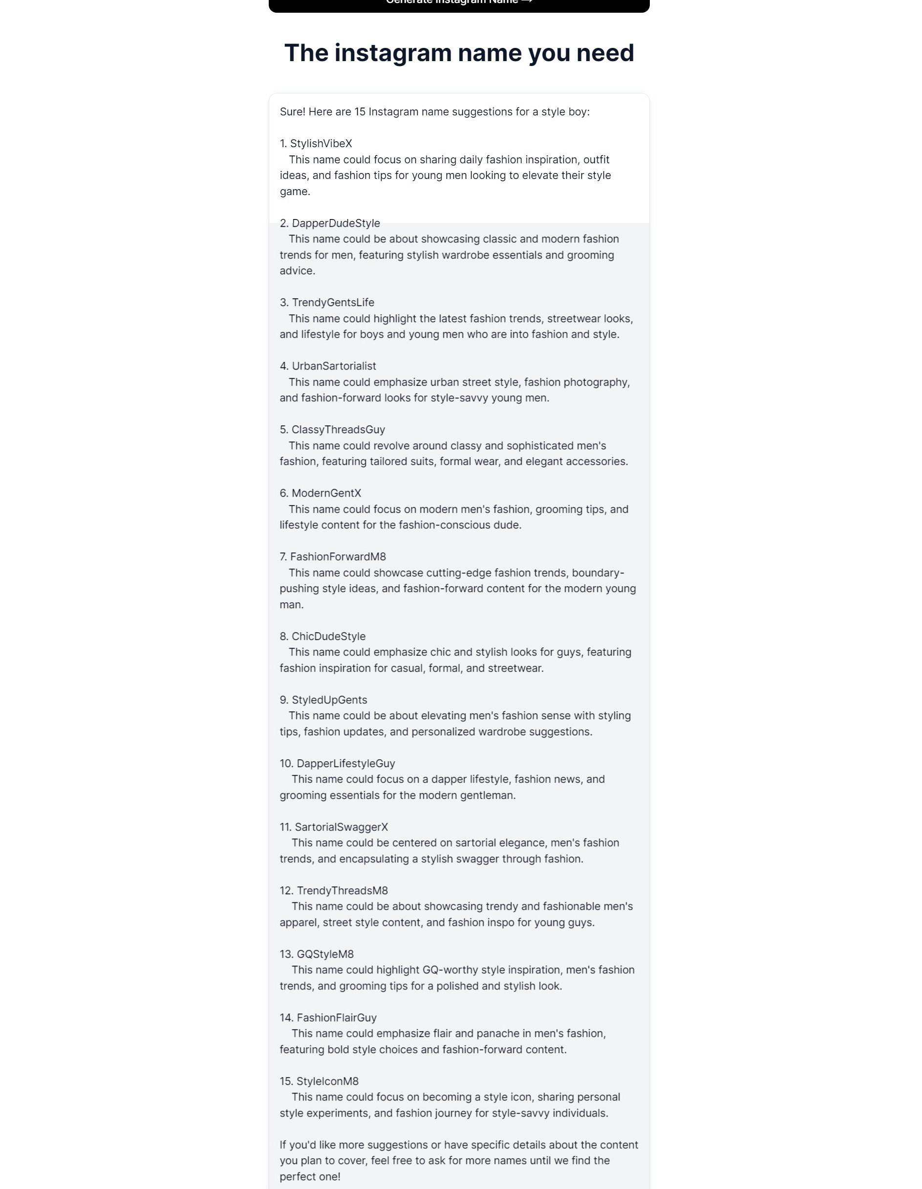 AI Name Generator gallery image