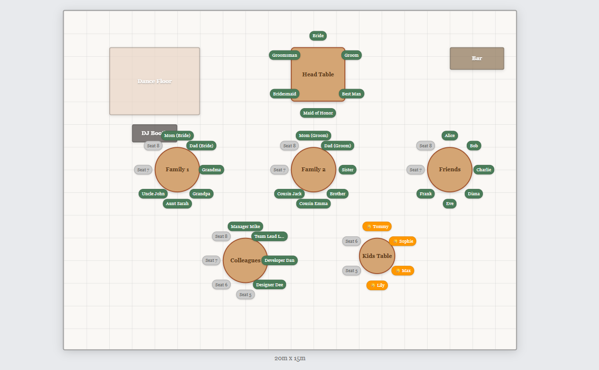 Free Wedding Seating - Screenshot 2 showing product features and functionality